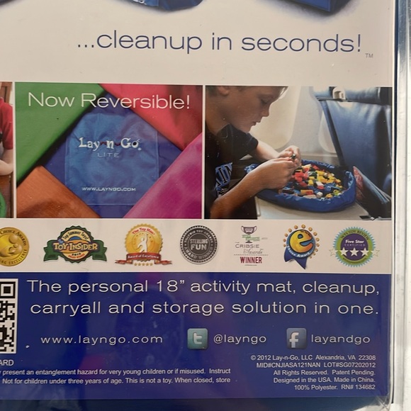 Lay-n-Go 2-in-1 Portable Drawstring Toys Storage Organizer and Play Mat - 18โ Sz - Picture 4 of 6